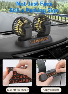 LEOKOR 12V Car Fan,360 Degree Rotation,2 Speed Adjustable,5 Inch Portable,Auto Cooling Fan Double Head,for Vehicles Boat  - Image 4