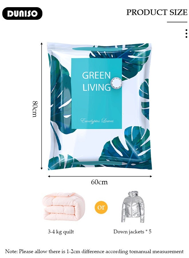 DUNISO 5Packs Vacuum Storage Bags with Electric Pumps without Odor, Healthy Reusable Portable Environmentally Friendly Space Saver Bags Thickened for Clothes, Mattress, Blanket, Duvets, Pillows, Comforters, Quilt, Travel 60*80cm - Image 2