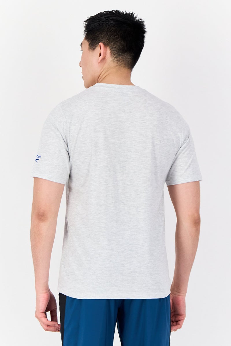 Reebok Men Sportswear Fit Short Sleeve Outdoor T-Shirt, Light Grey - Image 3