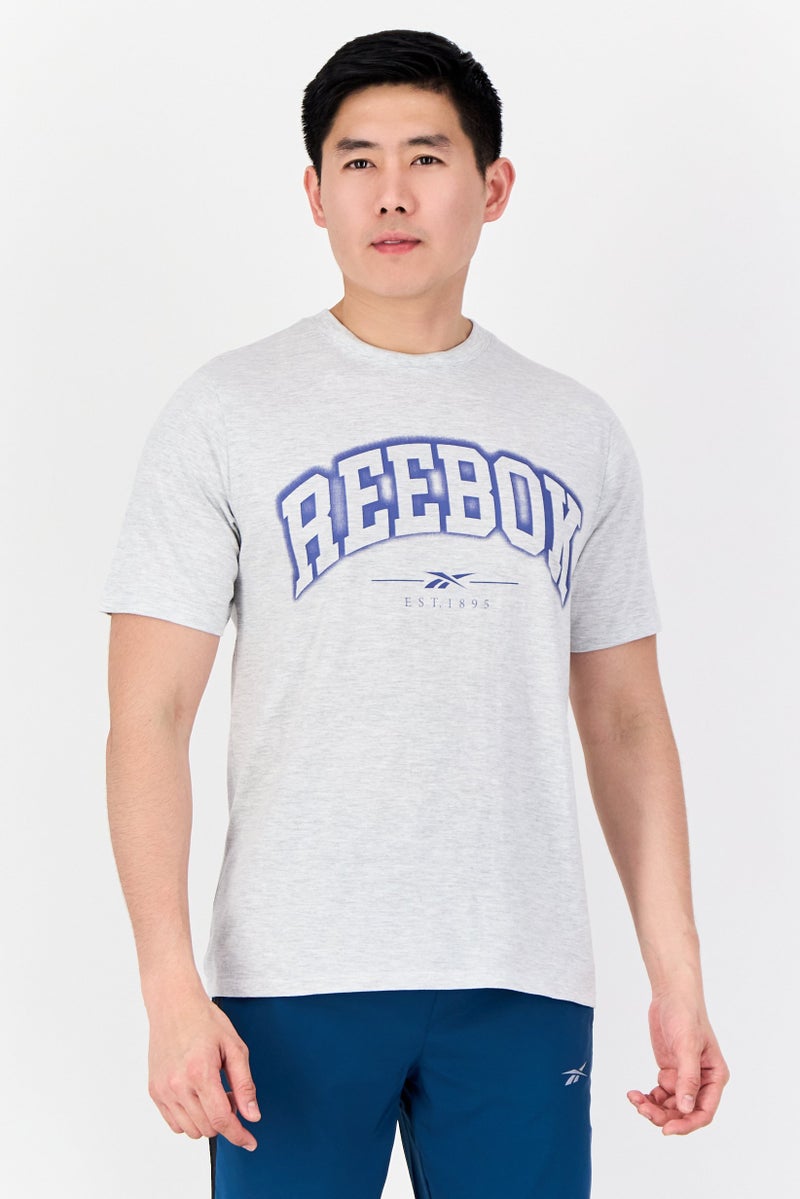 Reebok Men Sportswear Fit Short Sleeve Outdoor T-Shirt, Light Grey - Image 1