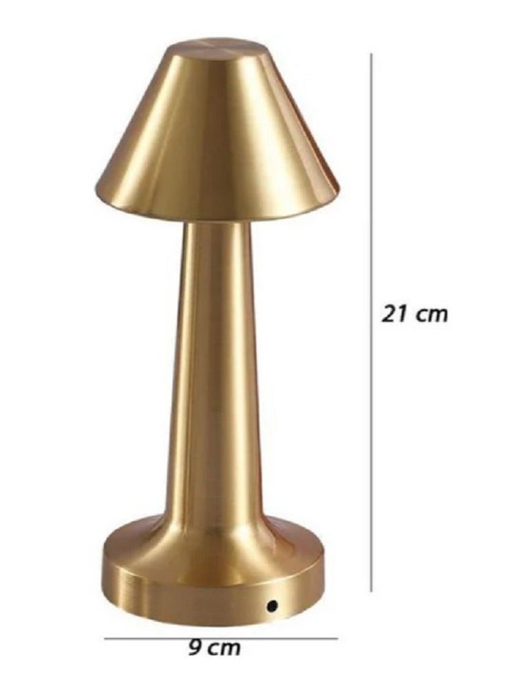 بريمو بلس مصباح طاولة صغير للزينة بتصميم كلاسيكي بسيط ذهبي, مصباح مكتب يعمل باللمس، مصباح طاولة بجانب السرير، مصباح لاسلكي يعمل بالبطارية، مصباح LED قابل لاعادة الشحن، مصباح قراءة للاطفال لغرفة النوم، مكتب المنزل، غرفة المعيشة - Image 4