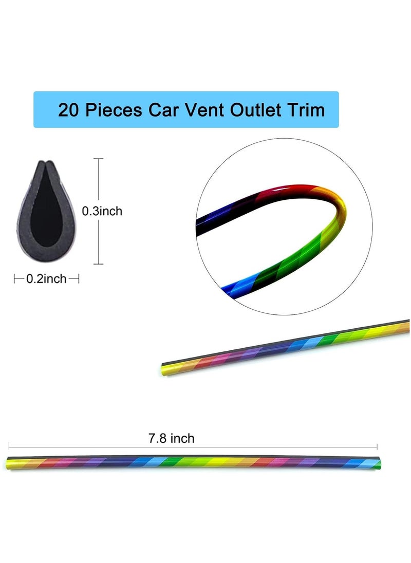 KASTWAVE 60 pieces Car Auto Air Conditioner Vent Outlet Trim Strip, DIY Decoration Chrome PVC Car Interior Moulding Trim Strip Line for All Straight Air Vent Outlet, Car Interior Accessories  - Image 2