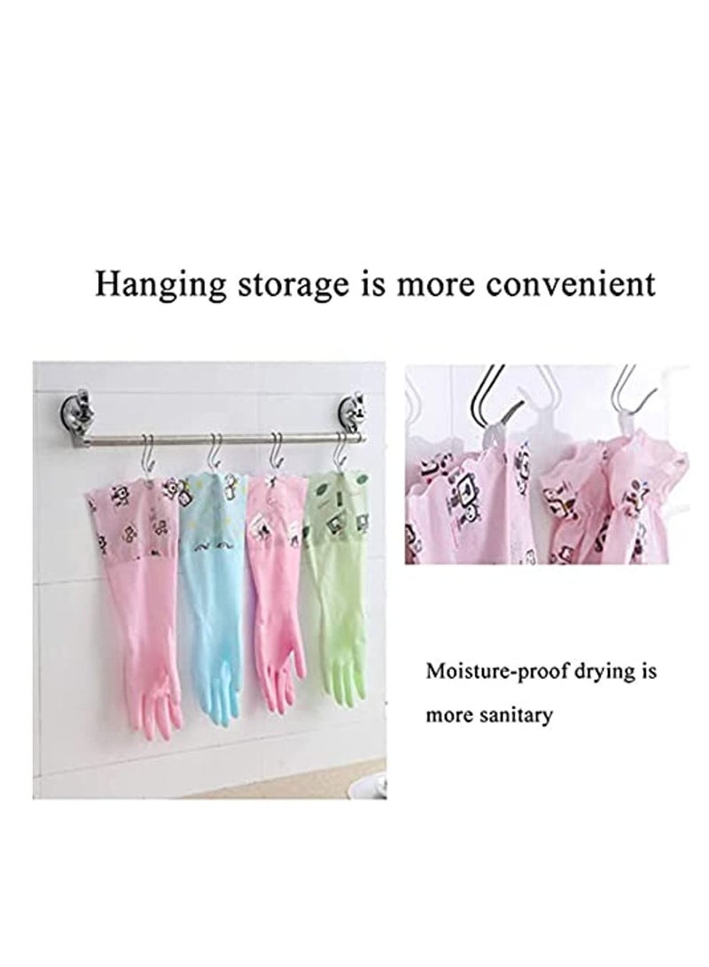 erorex Rubber Cleaning Gloves Reusable Waterproof Household Kitchen Dishwashing Glove Long Sleeves Kitchen Cleaning Food Handling Working Painting Gardening Pet Care Large 3 Pairs - Image 4