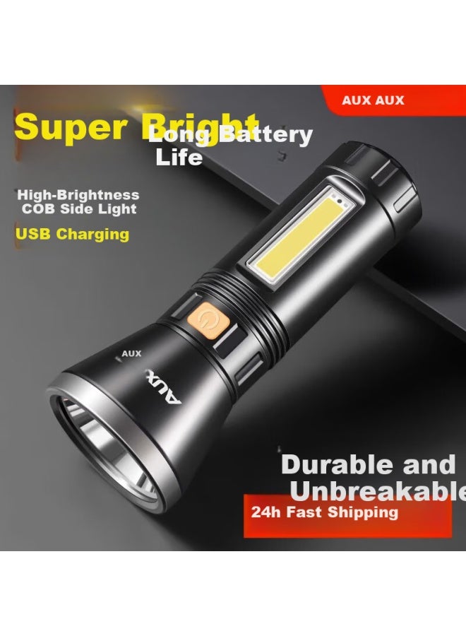 Aux High-brightness Portable Mini Flashlight Long-lasting Outdoor Emergency Light For Home Night Cycling Mountaineering Military Use - Image 1