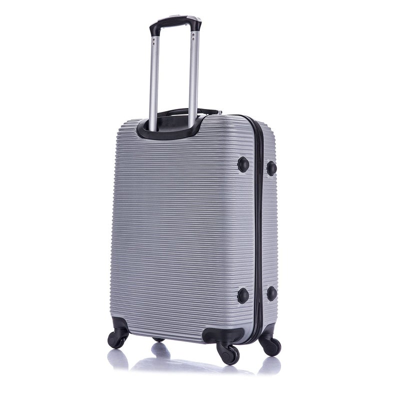 InUSA ROYAL Hardside Spinner Luggage with Ergonomic Handles | Spacious Travel Suitcase with Four Spinner Wheels and Studs | 24 Inch Medium Spinner Luggage | Silver - Image 5