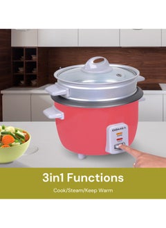 Mini Rice Cooker 0.6L - Cook, Steam, Warm 3-in-1 Functions, Tempered Glass Lid, Non-Stick Inner Pot, Extendable Steam Tray for Veg/Fish/Poultry, Ideal for Small Kitchens & Dorms, 350W - pzsku/Z3427339A3BC2B6029824Z/45/1741344292/6fd402c6-b876-45cc-aad2-431b868c265c