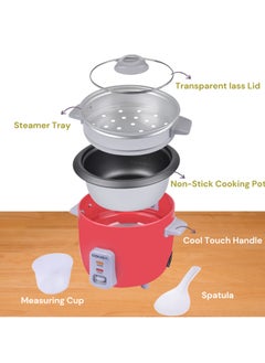 Mini Rice Cooker 0.6L - Cook, Steam, Warm 3-in-1 Functions, Tempered Glass Lid, Non-Stick Inner Pot, Extendable Steam Tray for Veg/Fish/Poultry, Ideal for Small Kitchens & Dorms, 350W - pzsku/Z3427339A3BC2B6029824Z/45/1741344312/35d44597-6ab1-46dd-8db8-e381fa35c61b