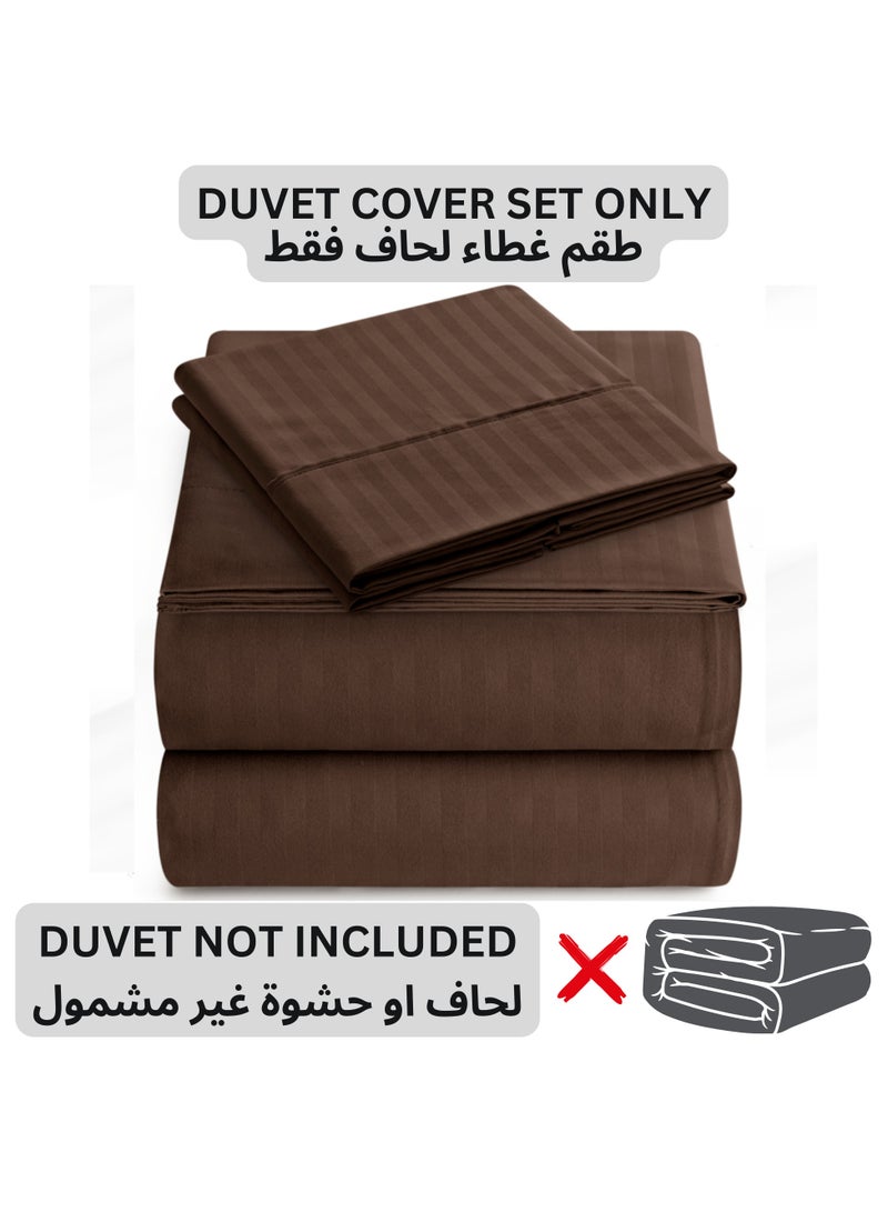 TW Premier Hotel Duvet Cover Stripe 260x240cm Super King Size 6 Pcs Set, 1 Duvet Cover 260x240cm (Without Filling), 1 Fitted Sheet 200x200+30cm, 2 Pillow Sham 75x50+5cm, 2 Pillow Cases 50x75cm - Image 2