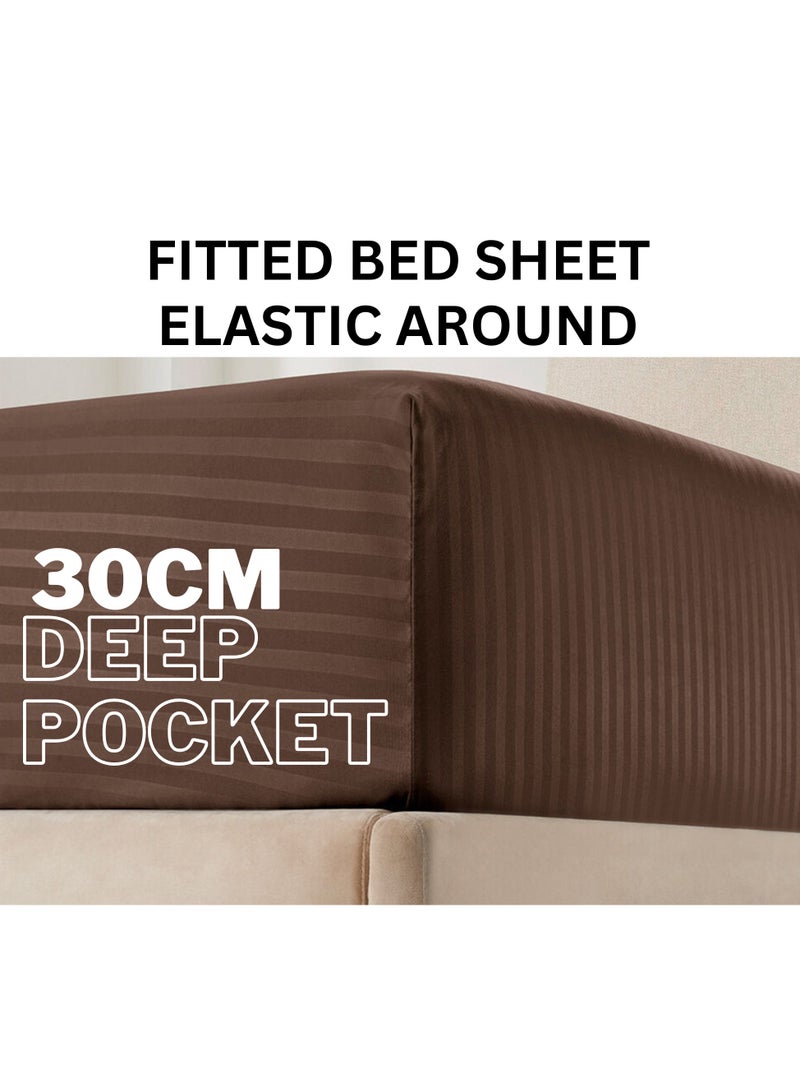 TW Premier Hotel Duvet Cover Stripe 260x240cm Super King Size 6 Pcs Set, 1 Duvet Cover 260x240cm (Without Filling), 1 Fitted Sheet 200x200+30cm, 2 Pillow Sham 75x50+5cm, 2 Pillow Cases 50x75cm - Image 4