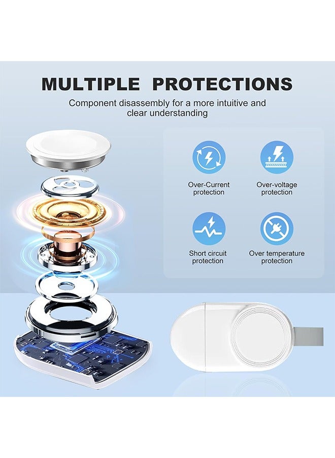 Watch Charger for Apple Watch Series Magnetic Wireless Compact Portable USB Fast Charger Compatible with iWatch 8 7 6 5 4 3 2(White) - Image 5