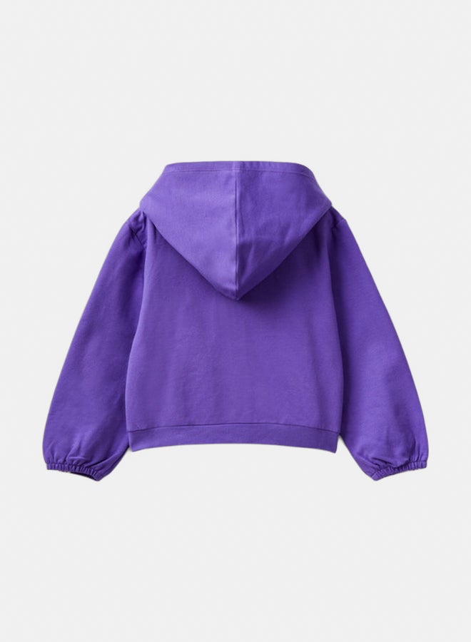 بينيتون سويتر بنات قصير بتفاصيل مخططة - Image 2