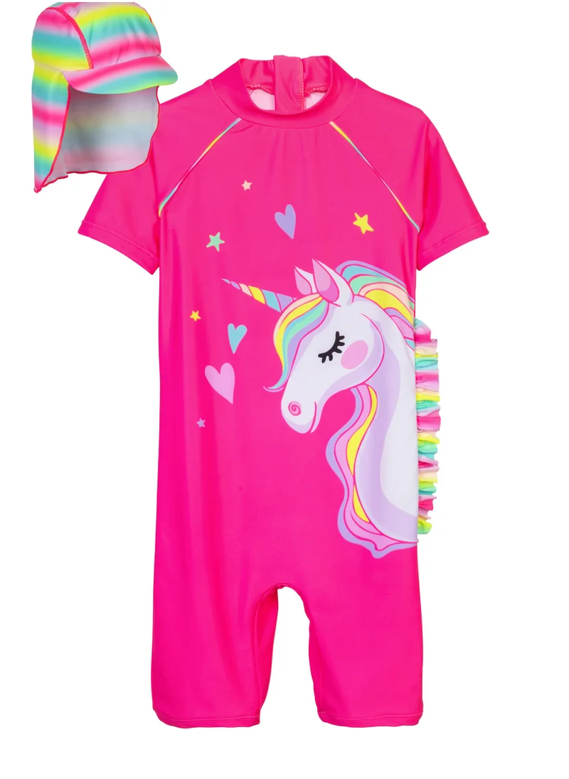 MINOTI Kids Girls Rash And Hat Set