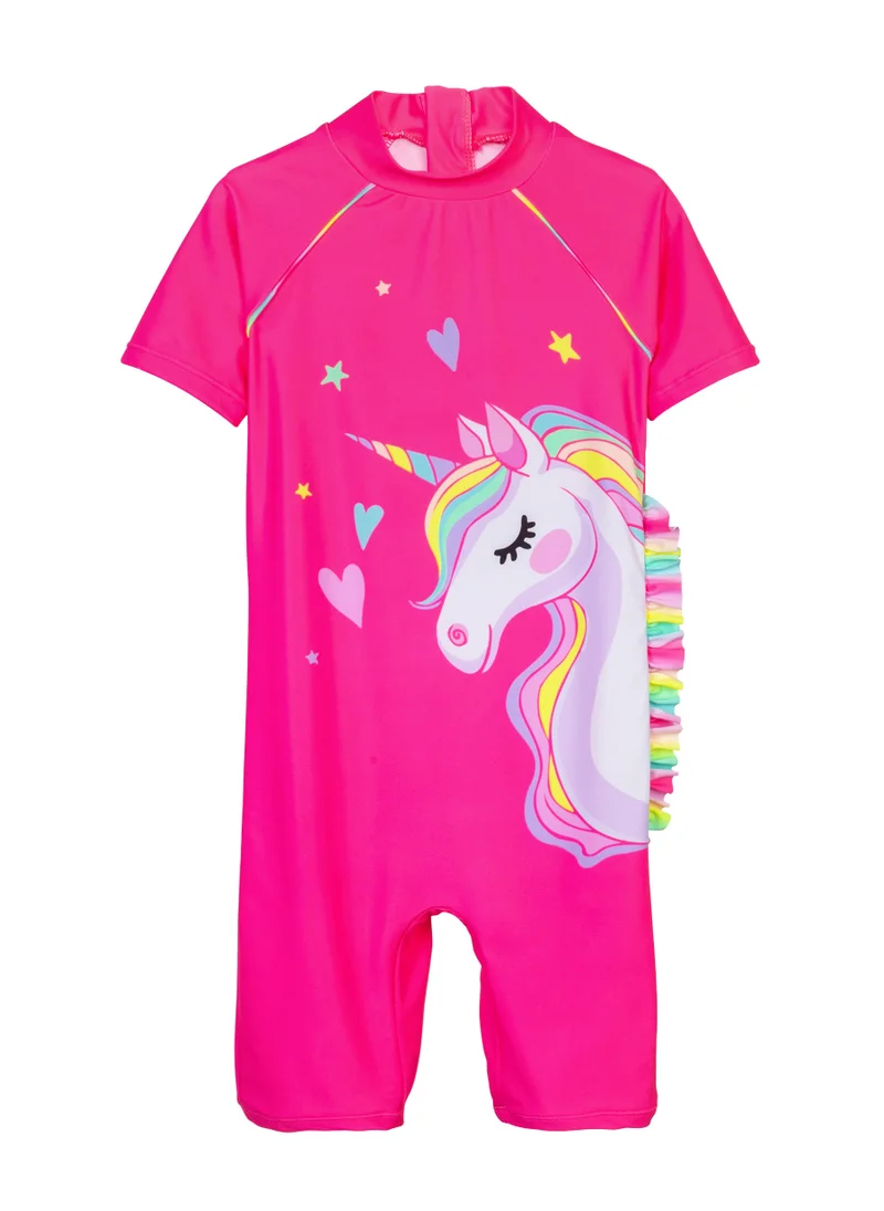 MINOTI Kids Girls Rash And Hat Set