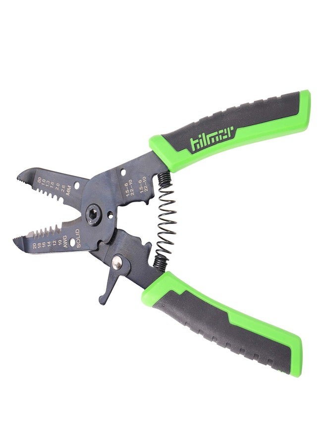 Hilmor 7" Wire Stripper with Rubber Handle Grip, Black & Green, WS7 1885426 - Image 2