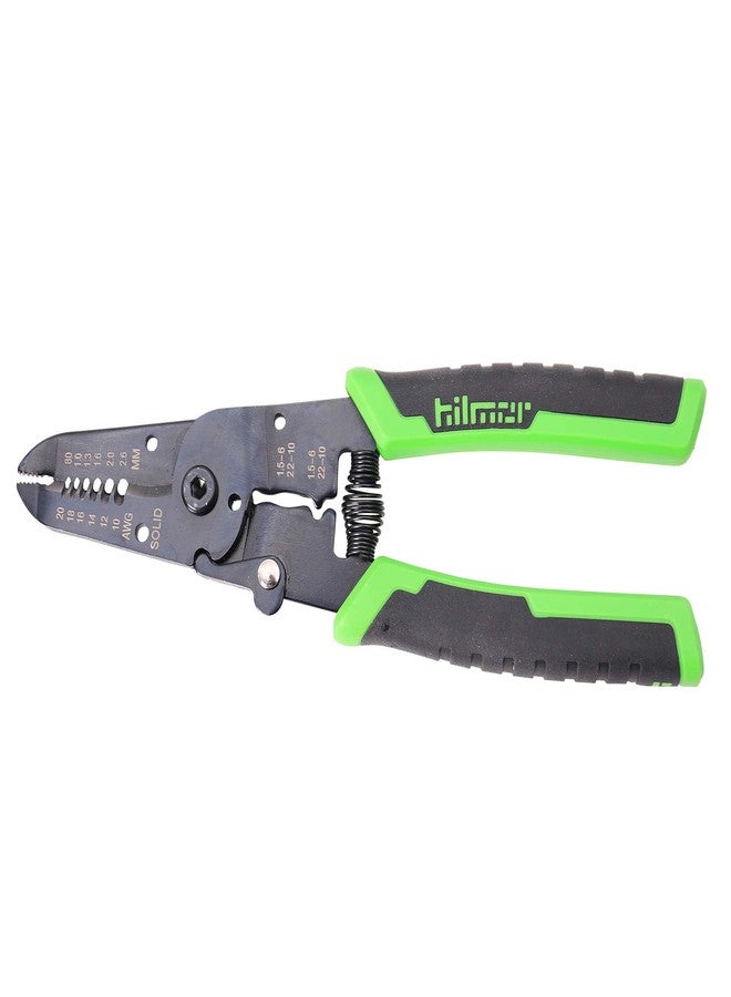 Hilmor 7" Wire Stripper with Rubber Handle Grip, Black & Green, WS7 1885426 - Image 1