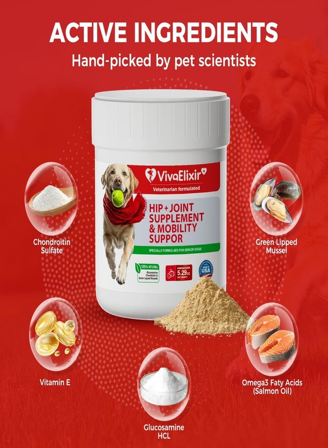 VivaElixir Dog Hip and Joint Supplement with Green-Lipped Mussels, Dog Pain Relief - Glucosamine, Chondroitin, Vitamin E, Omega 3 - Treats Arthritis & Repair Cartilage with Results Within 6 Weeks - Image 3