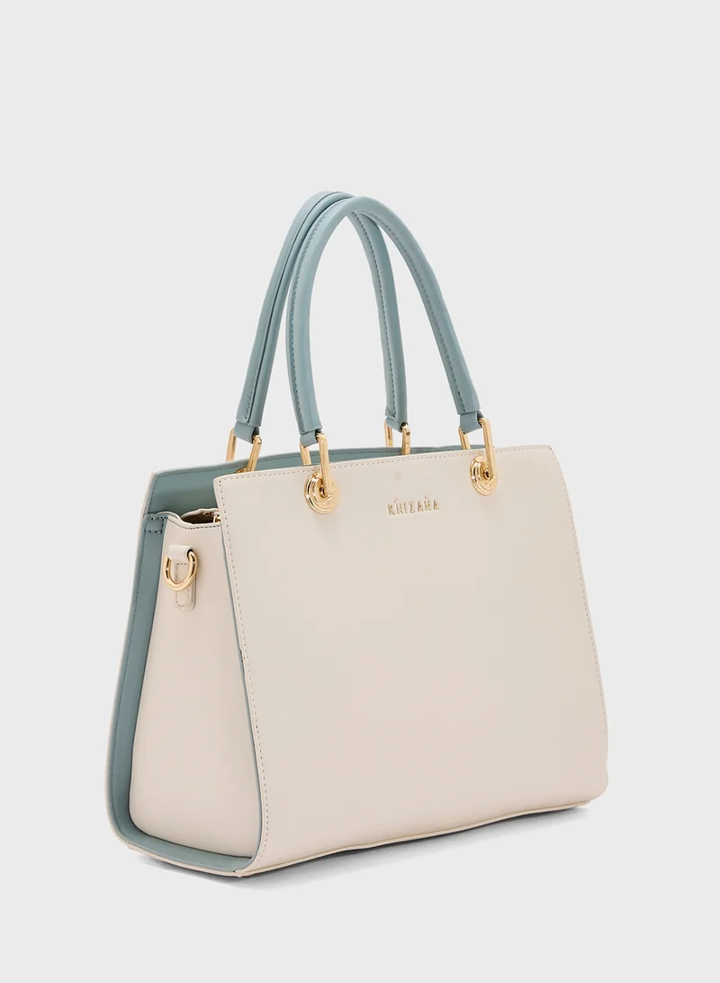 Khizana Contrast Handle Satchel Bag