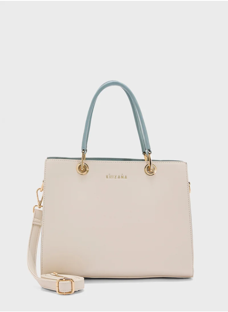 Khizana Contrast Handle Satchel Bag