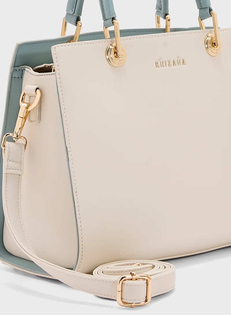 Khizana Contrast Handle Satchel Bag