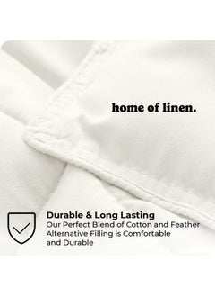 Home of linens Cotton - Plain - 3 Pieces Heavy Comforter Set - 3.6Kgs - Down Alternative Filling - (For Matress 160cm/180cm) - Size (230cm x 240cm) + 2 Pillow Case Covers (50cm x 70cm) - Pastel  - Image 3
