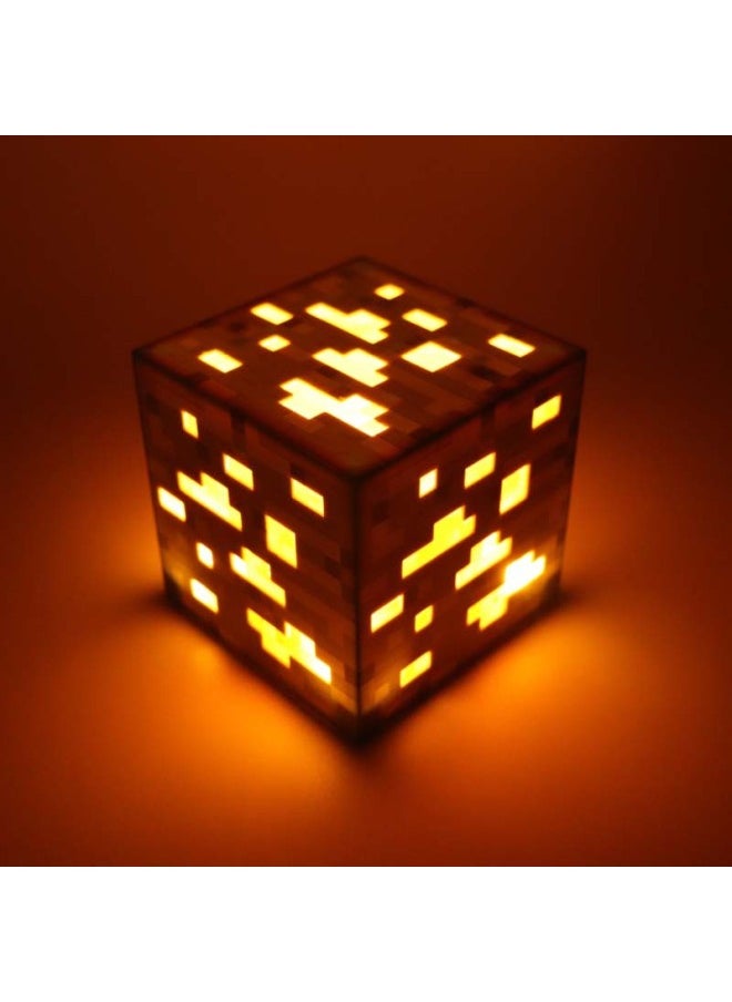 Minecraft Game Torch Lamp Mineral Color Changing Led Atmosphere Night Light Decoration Gift Small Size-Color:Rechargeable Yellow Mine Light  - Image 1