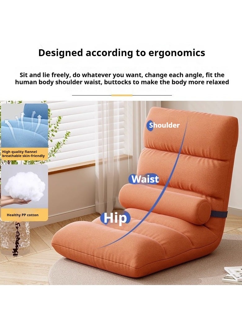 Y&D Floor Chair With Back Support Folding Lazy Floor Sofa Cushion Lazy Couch Lounge Tatami Lounger Floor Seat With 5-Position Adjustable Backrest Neck Pillow Fully Assembled For Meditating Reading  - Image 3