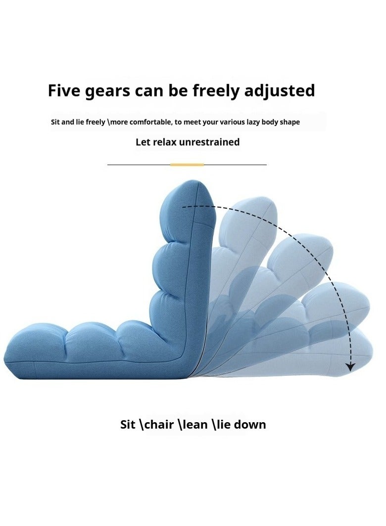 Y&D Floor Chair With Back Support Folding Lazy Floor Sofa Cushion Lazy Couch Lounge Tatami Lounger Floor Seat With 5-Position Adjustable Backrest Neck Pillow Fully Assembled For Meditating Reading  - Image 4