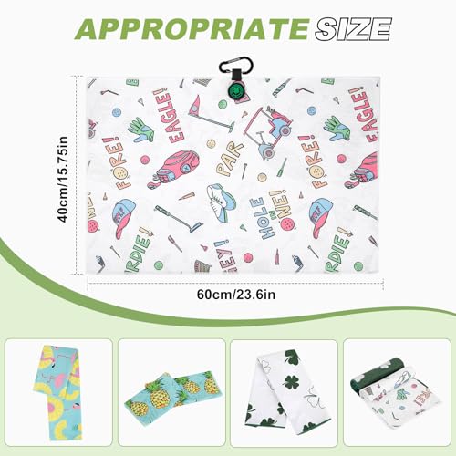 Acebirdie Magnetic Golf Towel for Golf Bags Microfiber Fabric Waffle Pattern Towels for Men or Women, Magnet Golf Towel with Heavy Duty Carabiner Clip Golf Accessories (Golf Carts) - Image 3