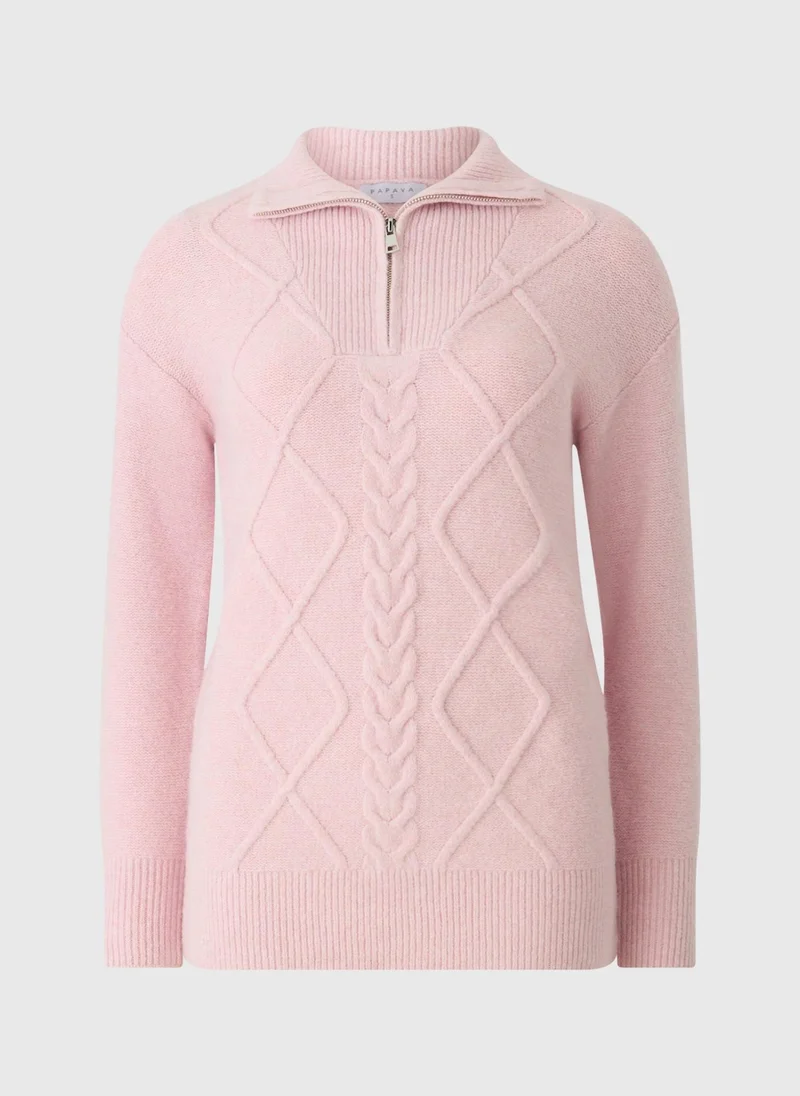 Matalan Pink Quarter Zip Tunic Jumper