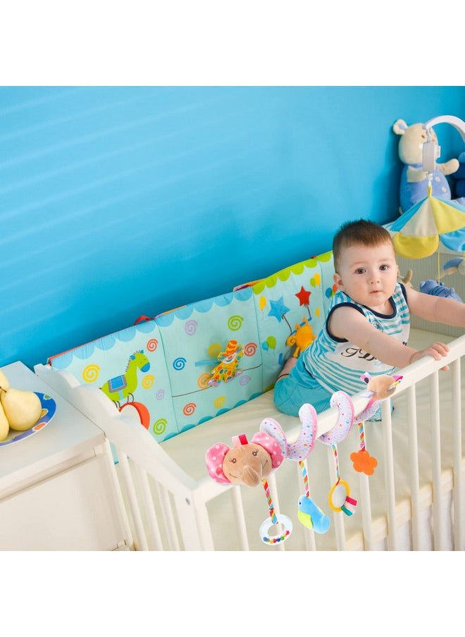 Civaner - Car Seat Toys Spiral Car Seat Toy For Babies Girl Over 6 Months Infant Stroller Toys Elephant Crib Hanging Spiral Plush Toy For Stroller Car Travel Activity (Delicate) - Image 1