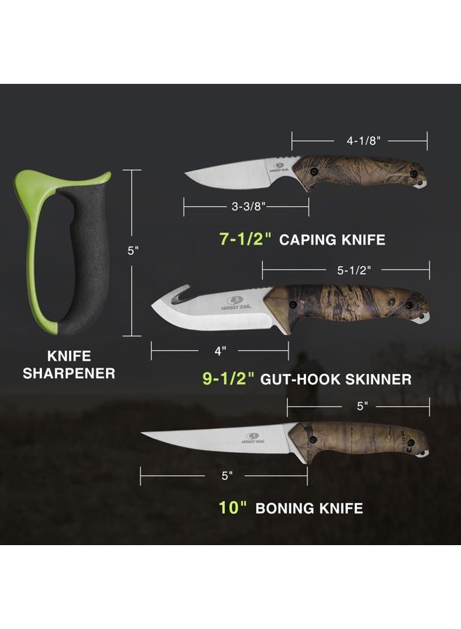 Mossy Oak Hunting Ground Dressing Kit - Portable Butcher Game Processor Set with Fixed Blade Full Tang 8-PIECE 8-Piece - Image 2