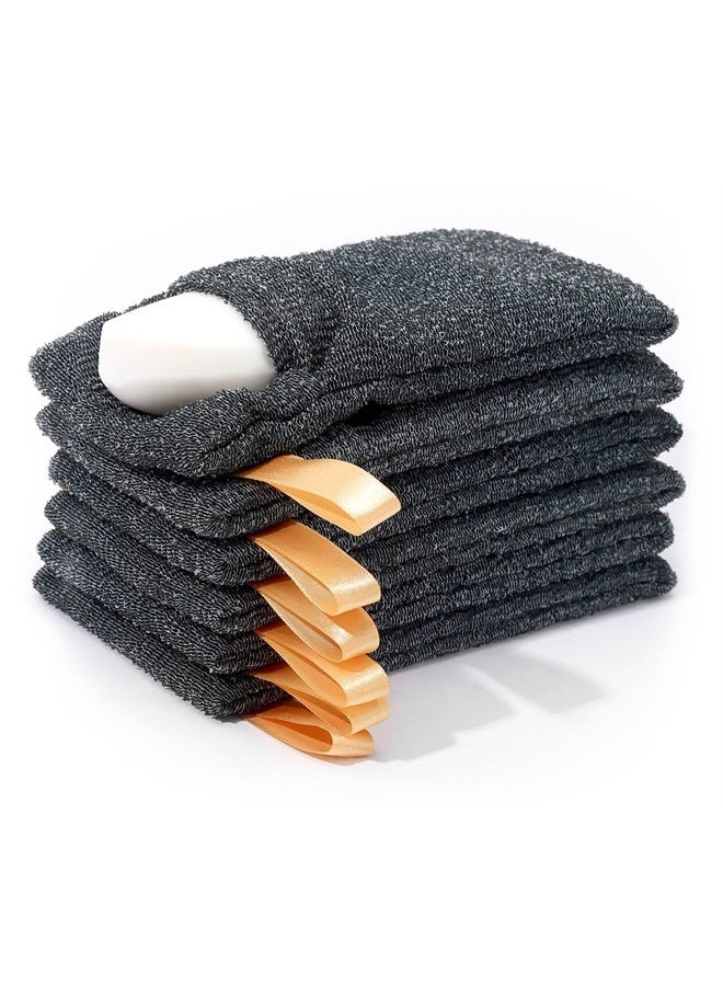 Antimbee 6-Pack Soap Pocket Exfoliating Soap Saver Pouch, Body Scrubber Rough Sponge Exfoliator for Bath or Shower, Gray Mesh Bar Soap Foam Lather Pouch - Image 1
