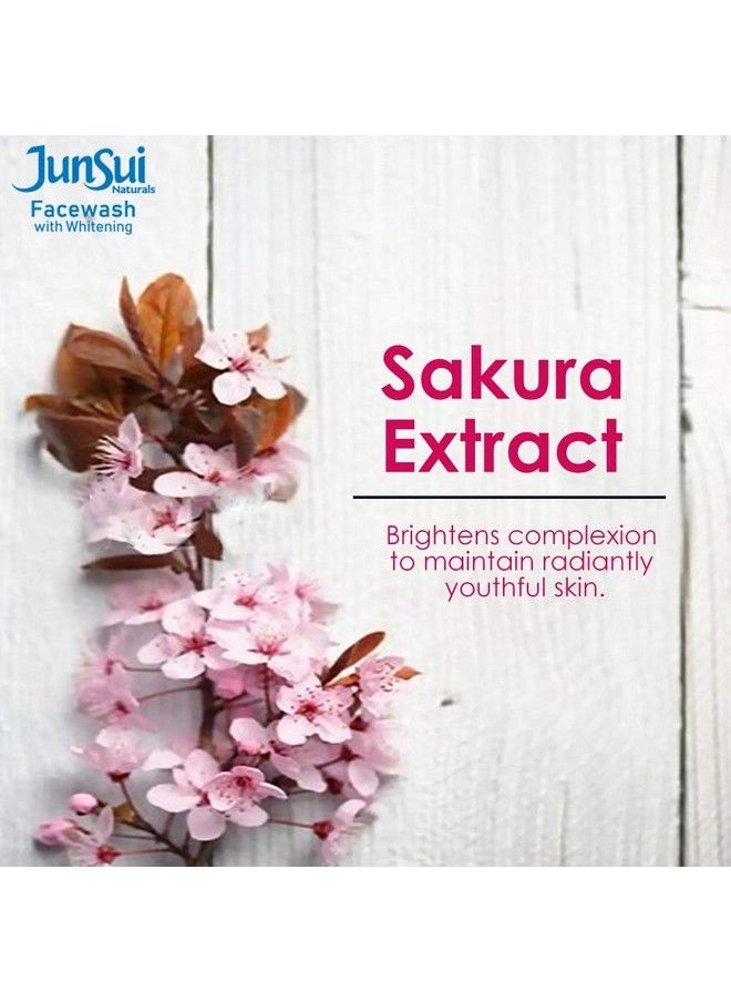Junsui Naturals Face Wash Extra Radiance 100Gm; Powered With Sakura & Yam Bean Extracts; Micro Scrub Foaming Type; Skin Brightening Face Wash For Girls & Women Daily Use; Pack Of 2  - Image 5