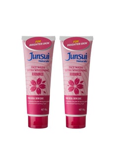 Junsui Naturals Face Wash Extra Radiance 100Gm; Powered With Sakura & Yam Bean Extracts; Micro Scrub Foaming Type; Skin Brightening Face Wash For Girls & Women Daily Use; Pack Of 2  - Image 2