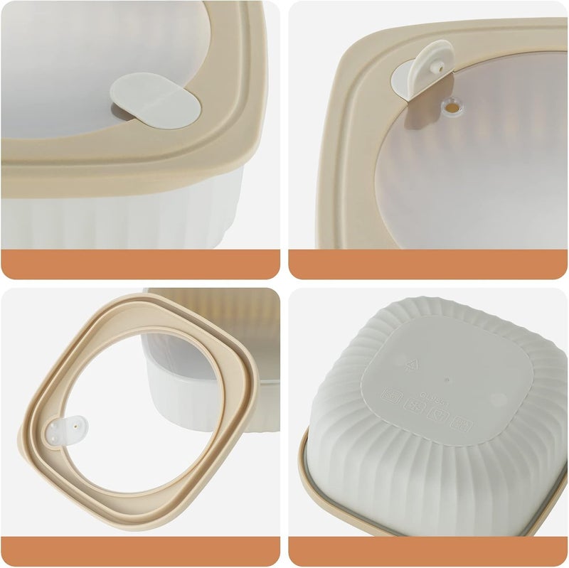 KEYOZA Set of 4 Plastic Food Storage Container with Lids Airtight Cook& Store Mixing Bowl Set BPA-Free Plastic Bowl with Lids for Freezer Microwave Dishwasher Safe - Image 2