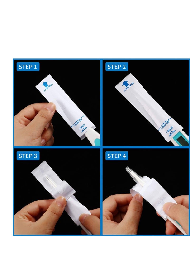 SYOSI - Digital Thermometer Probe Covers Disposable Universal Electronic Cover and Safe Thermometers Sleeve Prevent Cross Contamination for Accurate Sanitary Oral 100 PCS - Image 1