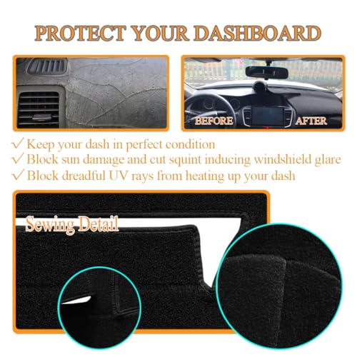 AKMOTOR Dash Cover Dashboard Cover Mat Pad Fit for Chevy Chevrolet Tahoe 2007-2014,GMC Yukon 2007-2014,Chevy Avalanche Silverado 1500 LTZ 2007 2008 2009 2010 2011 2012 2013 (Black) Y24 - Image 4