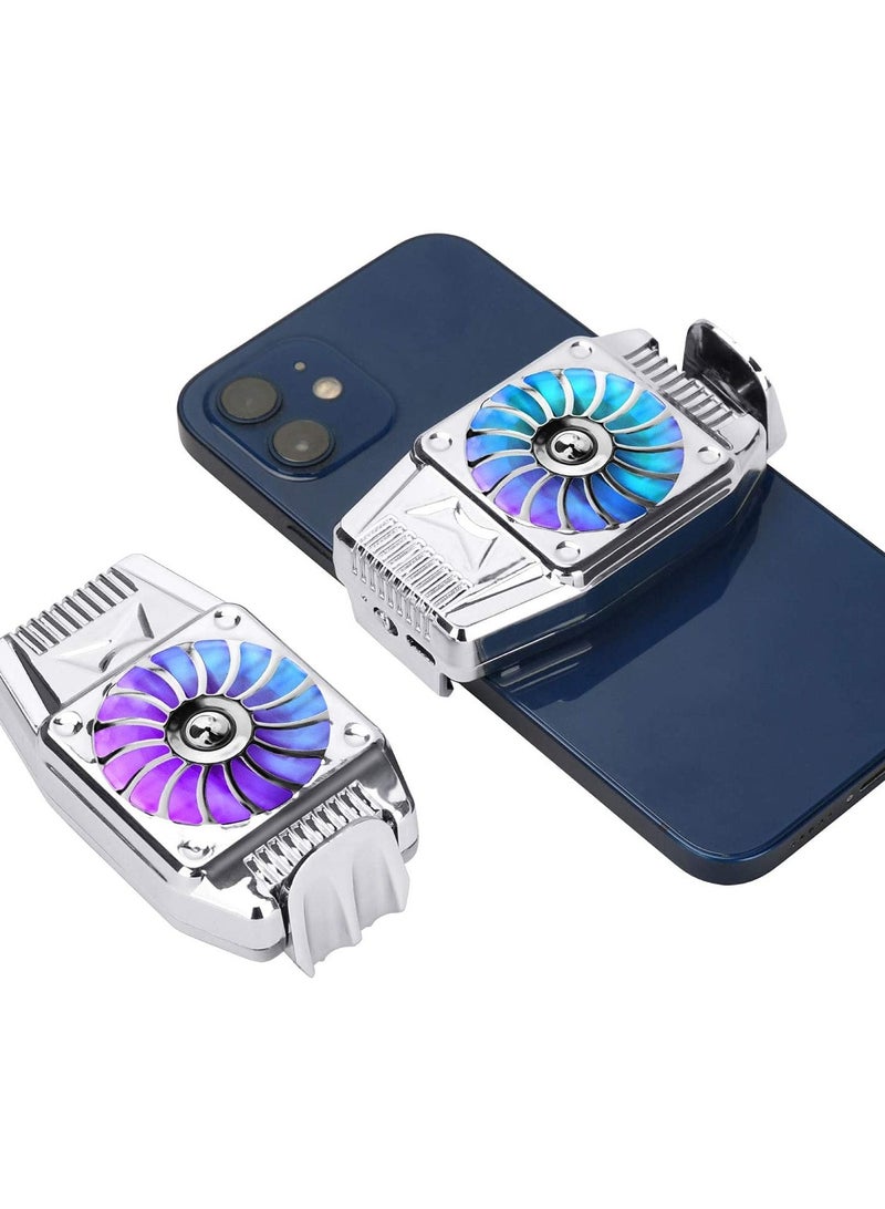 Cell Phone Cooler USB Rechargeable, Mobile Phone Radiator for Playing Games Watching Videos with LED Light, Cooler Controller Compatible for Universal iPhone/Android Smartphone  - Image 1