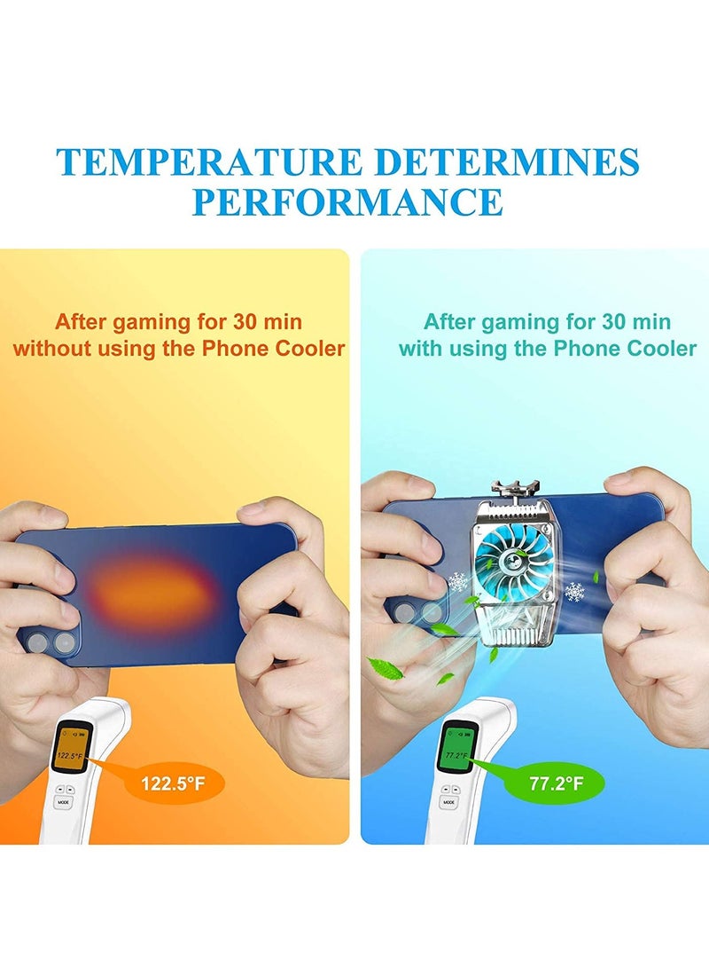 Cell Phone Cooler USB Rechargeable, Mobile Phone Radiator for Playing Games Watching Videos with LED Light, Cooler Controller Compatible for Universal iPhone/Android Smartphone  - Image 2