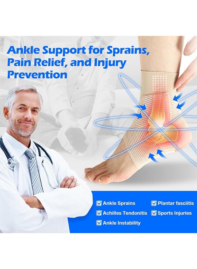 MXN 2 Pcs Ankle Brace for Men Women Adjustable Ankle Sleeve Compression Wrap with Straps, Ultra-thin Lightweight Foot Sleeves Ankle Support for Sports, Sprained, Plantar Fasciitis, Tendonitis - Image 4