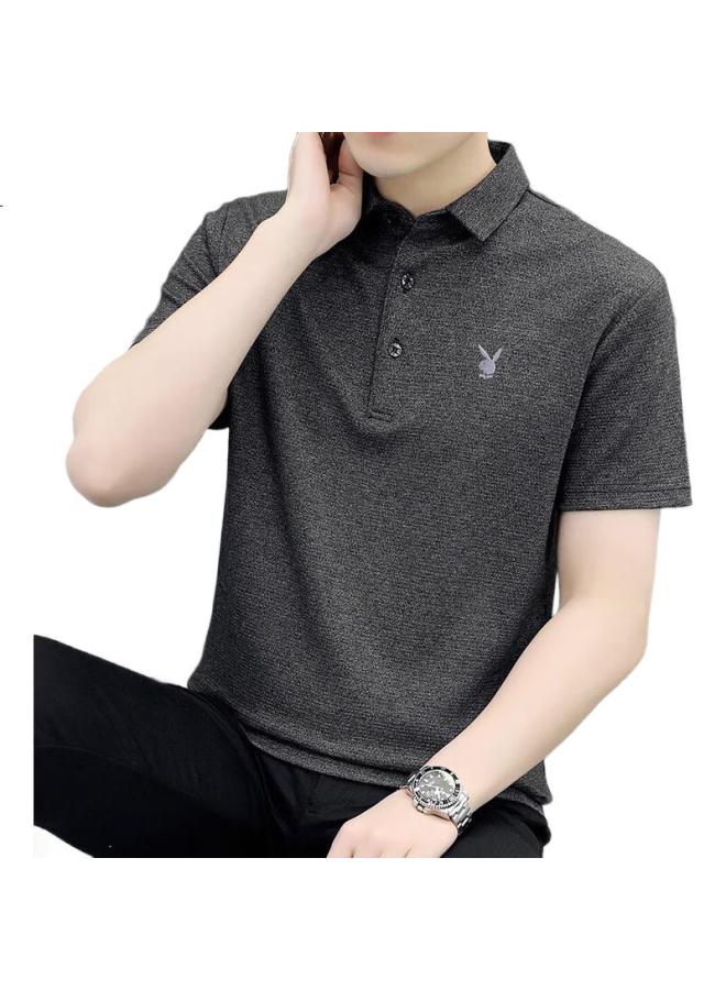 PLAYBOY Men'S Short Sleeve Polo Shirt High-End Summer Top Trendy Slim Fit Men'S Clothing Coffee Color 3Xl - Image 1