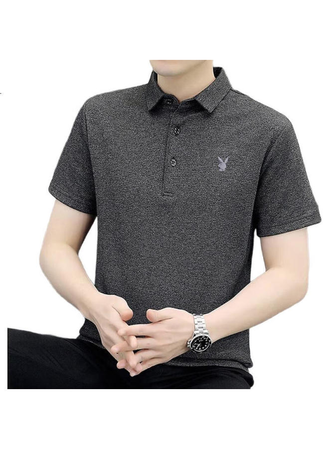 PLAYBOY Men'S Short Sleeve Polo Shirt High-End Summer Top Trendy Slim Fit Men'S Clothing Coffee Color 3Xl - Image 2