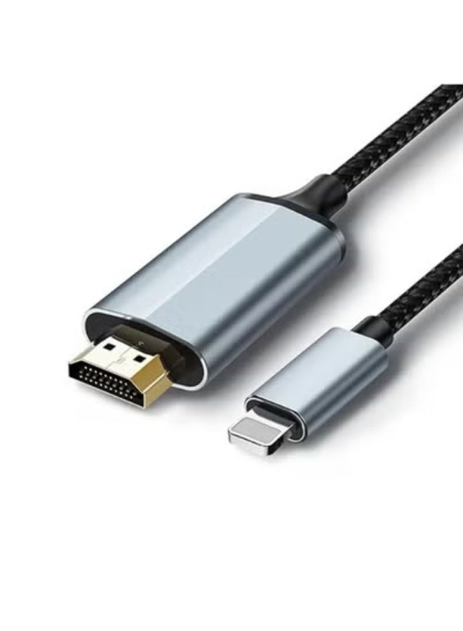 كابل HDMI للآيفون – وصلة 2 متر لتوصيل مباشر – عرض شاشة بدقة 1080P للتلفزيون – مثالي لليوتيوب والعروض المباشرة - Image 1