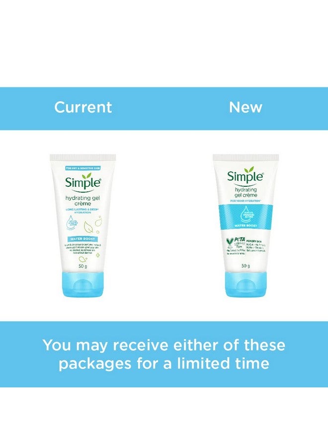 simple Water Boost Hydrating Gel Creme 50G For 100 Hr Hydration For Normal To Dry Skin With Pentavitin & 11% Hydrating Actives - Image 2