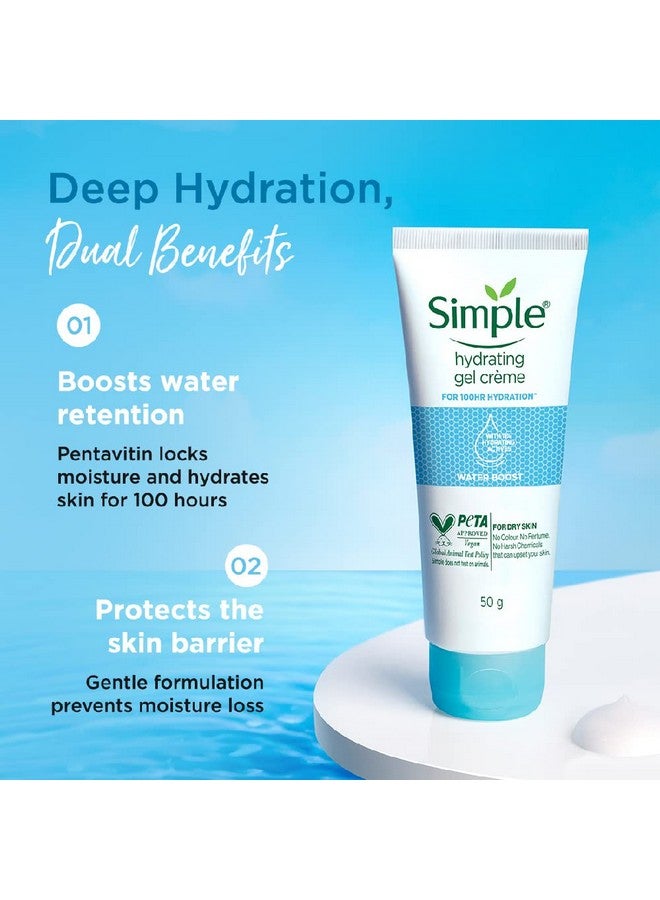 simple Water Boost Hydrating Gel Creme 50G For 100 Hr Hydration For Normal To Dry Skin With Pentavitin & 11% Hydrating Actives - Image 5