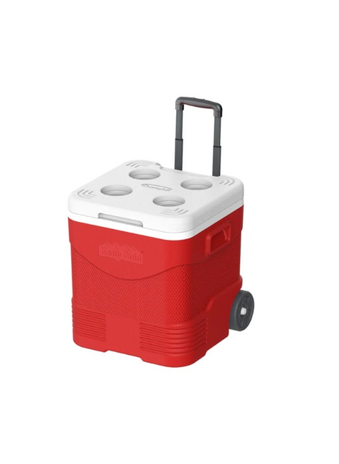 Cosmoplast 30L KeepCold Trolley Icebox with Wheels RED 