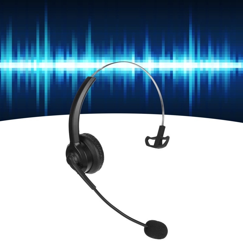 Telephone Headset: RJ9 Connector, 180° Rotating Head Card, 330° Swing Arm Microphone - Wideband Clear Audio, Protein Leather Ear Pads, Adjustable Headband for Call Center, Office, Home PC Communicatio - Image 2