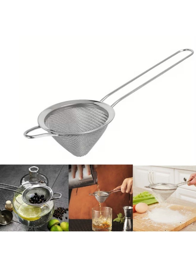 AMM Matcha Tea Fine Mesh Sifter – Stainless Steel Powder Strainer for Cocoa, Coffee & Dessert Decoration – Small Handheld Baking & Drink Preparation Tool - Image 1