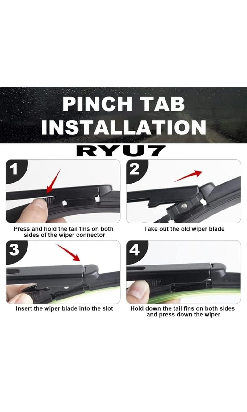 RYU7 Front Wiper Blades Fits For Land R-over Freelander (2006-2015 Model), Size-24" 20", Pack Of 2. - Image 5