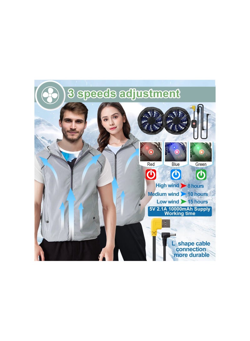 إسكدنيا Air Conditioned Jacket With Fans, Cooling Vest for Men Women, Evaporative Cool with 2 Fans Cold Clothes Keep 13 Hours Hot Weather Work, Waterproof, Sun-Proof - Image 4